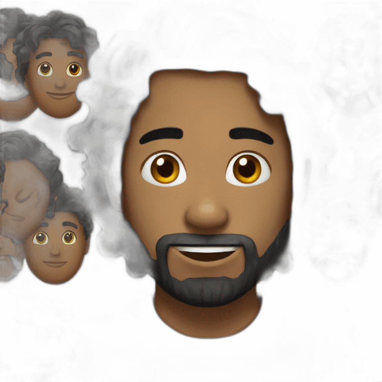 Guy black locks emoji