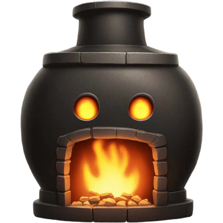 dark iron furnace fire face emoji