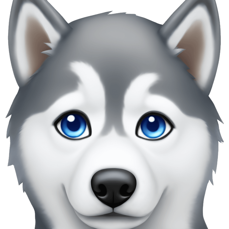 Siberian husky dog with blue eyes emoji