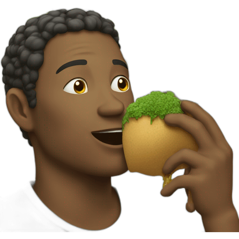 man eating a tree emoji