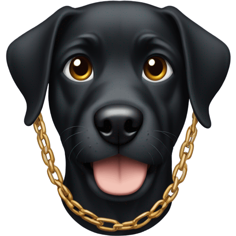 Black dog with a chain emoji