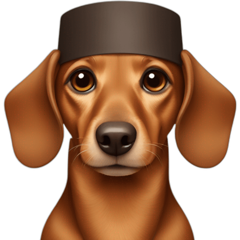 Dachshund brown doctor hat emoji