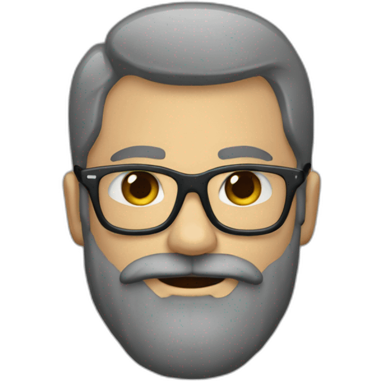 homme maigre barbe lunettes emoji