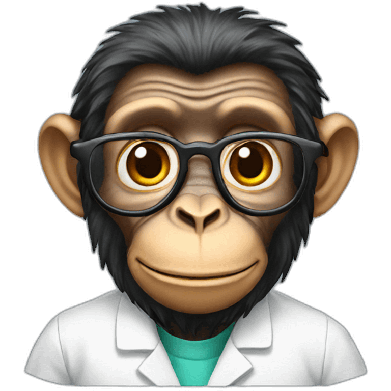 Scientist chimp emoji