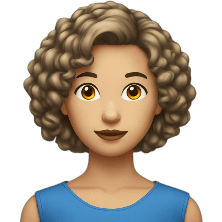 Fille cheveux bleu court emoji