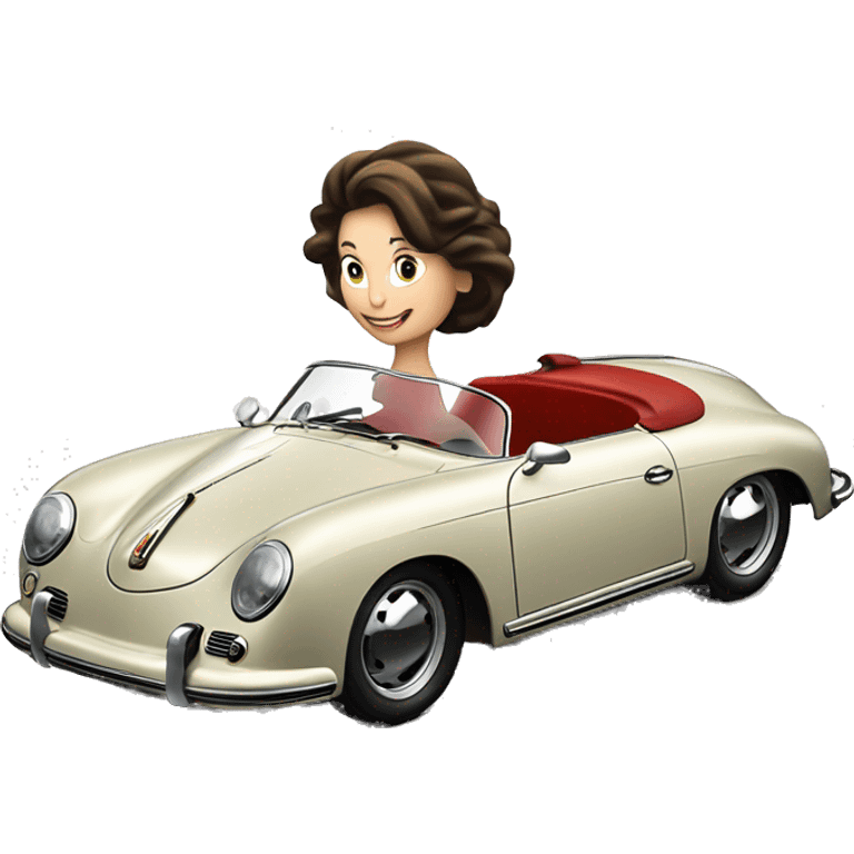 porsche 356 speedster with woman  emoji