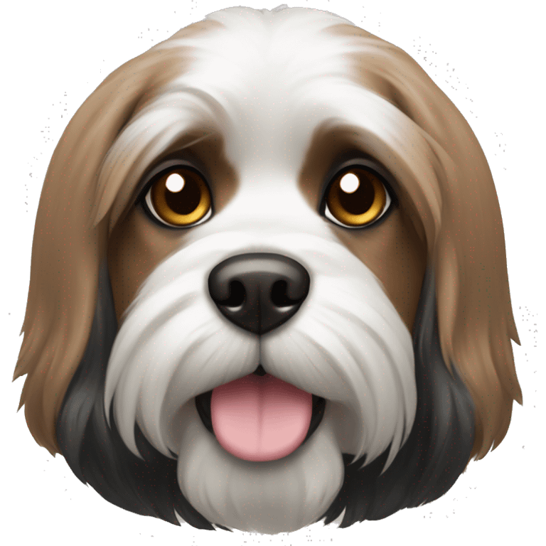 Brown, black and white lasa apso dog emoji