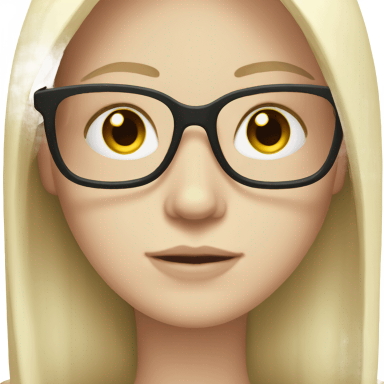 Pale girl with long hair and glasses  emoji