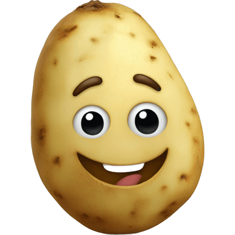 The potato has a happy smiley face emoji