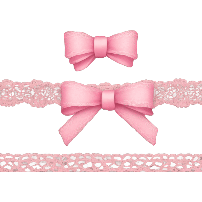 a cute pink lace ribbon emoji