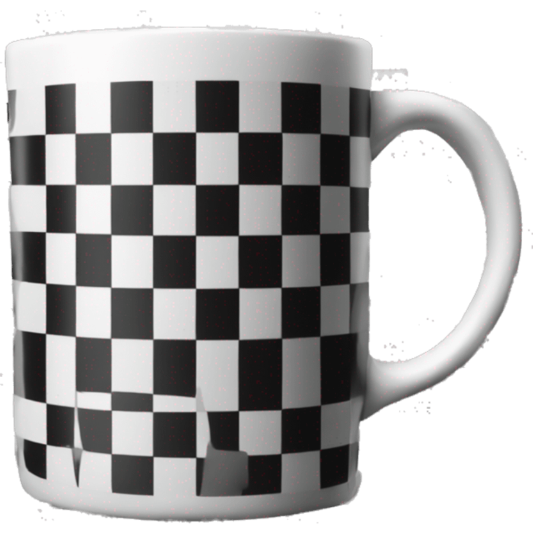 Black and white Checkered mug  emoji