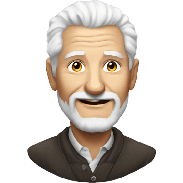 white haired old man portrait happy new year 2025 emoji