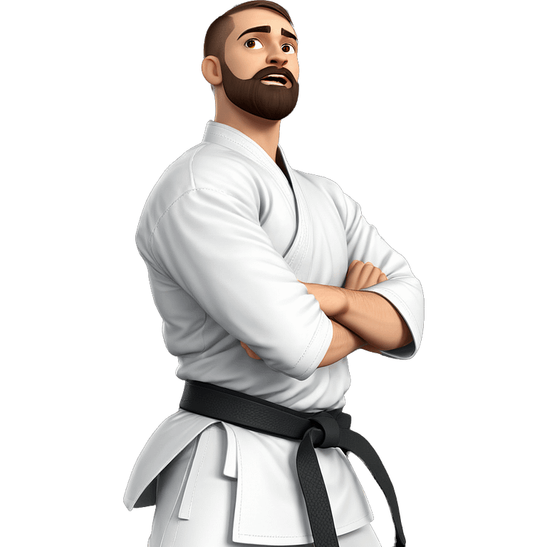 focused male in martial arts emoji