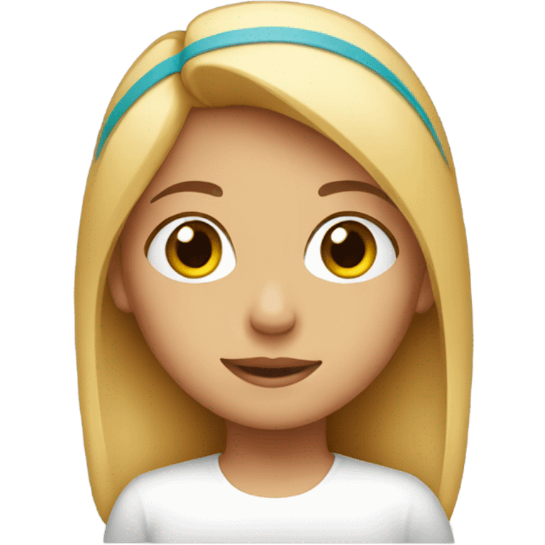 A girl wearing headband emoji