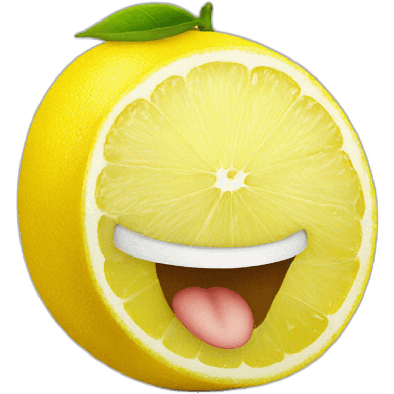 Lemon with a smile emoji