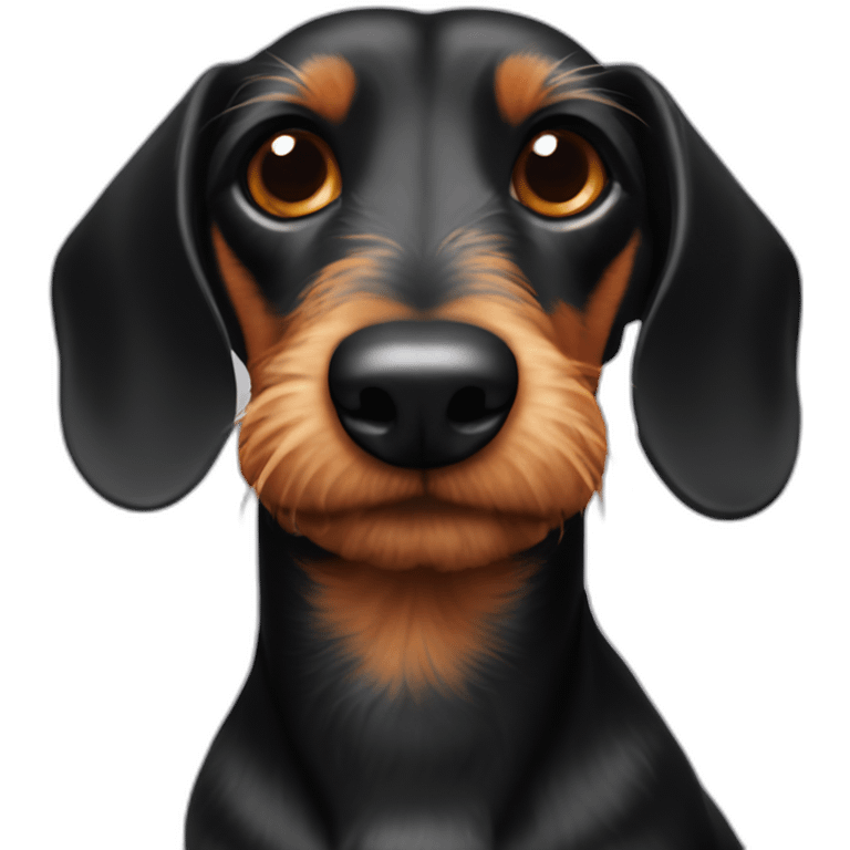 Wire-haired Dachshund face black fire emoji