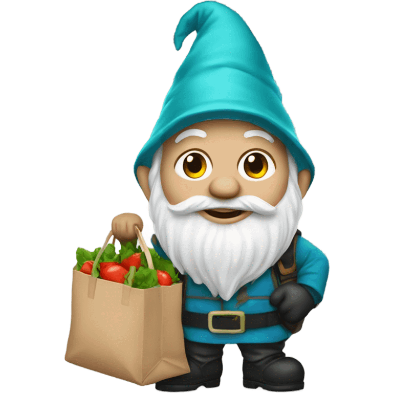 Gnome with Uber eats bag emoji