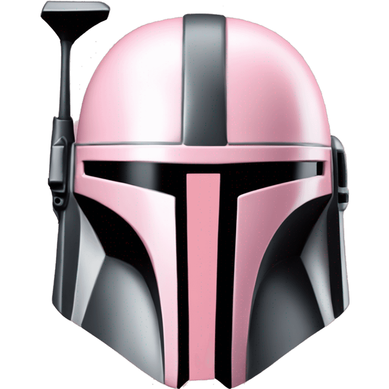 Flat Pink and white Mandalorian helmet emoji