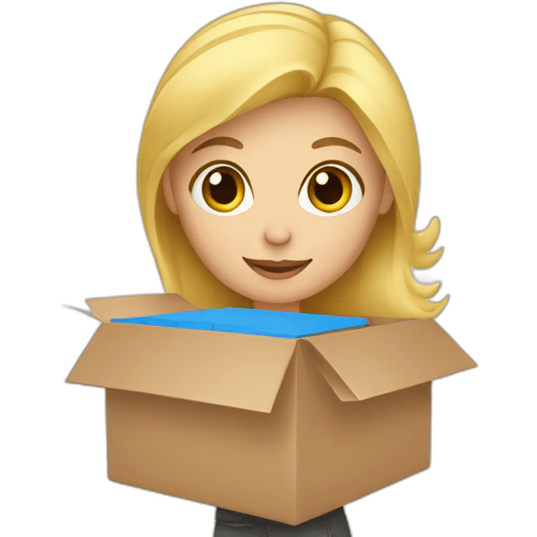 Blond Women holding delivery box emoji