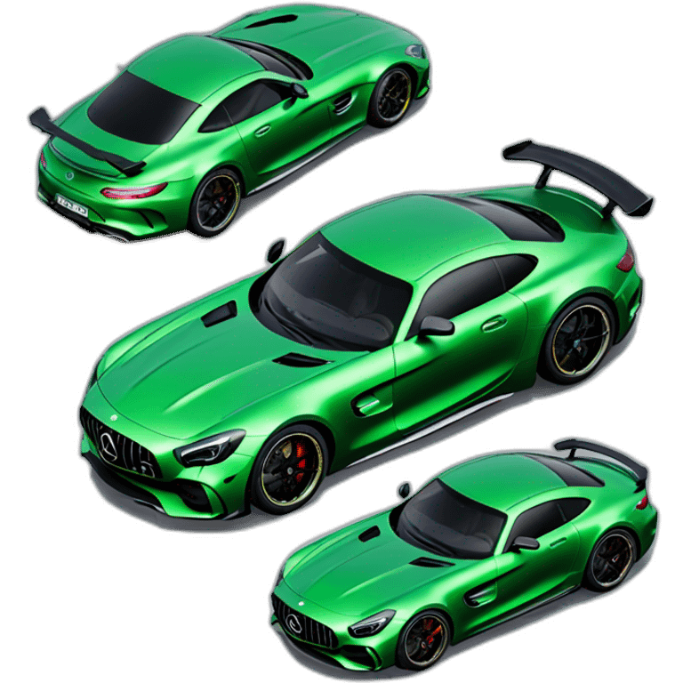 green Mercedes AMG GTR isometric view emoji