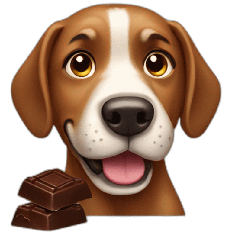 Dog eat chocolat  emoji