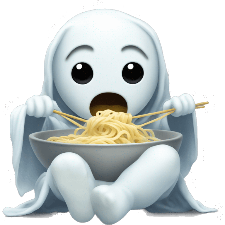 Baby ghost eating noodles emoji