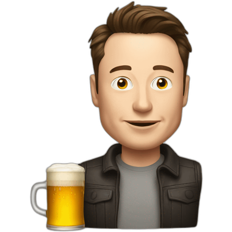 Elon musk with beer emoji