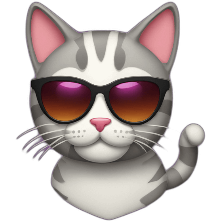 cool cat with heart shades emoji