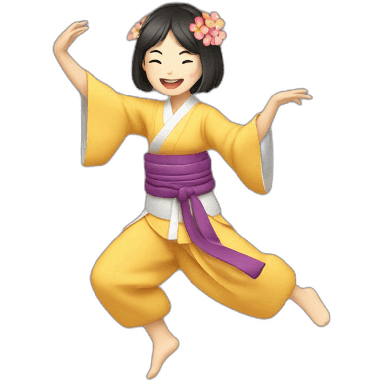 japanese girl dancing forró emoji