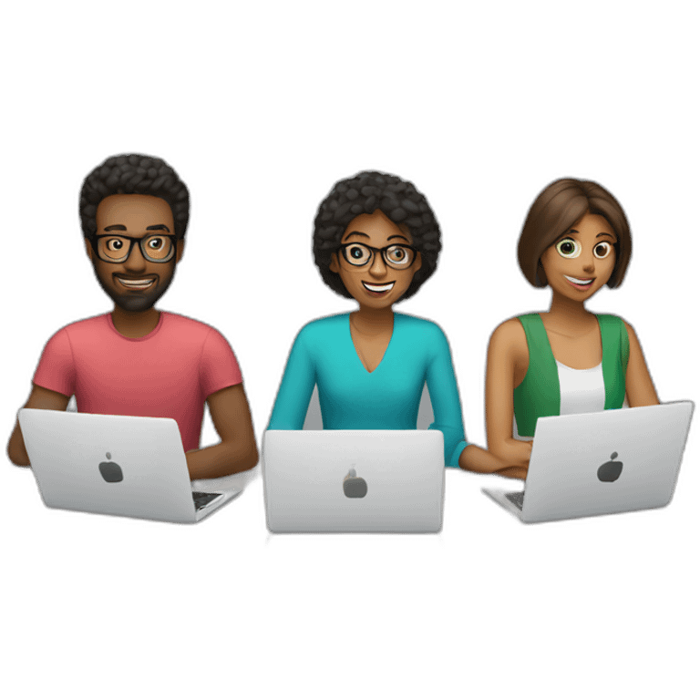 3 designers with laptops emoji