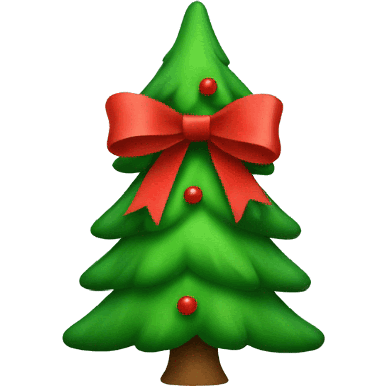 Christmas tree green with red ribbon emoji