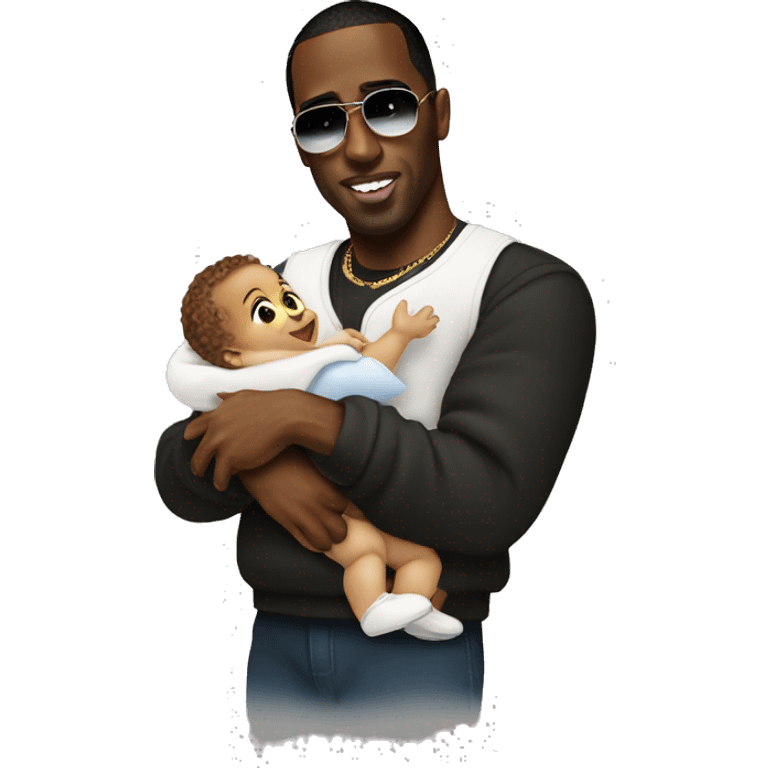 P diddy holding a baby emoji