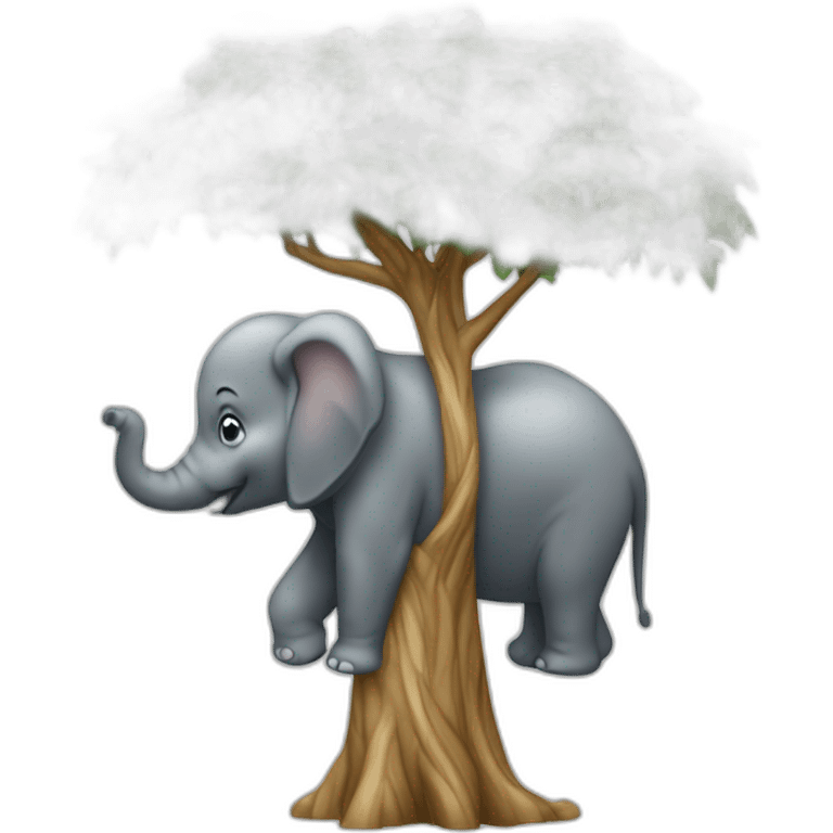 Un éléphant sur un arbre emoji