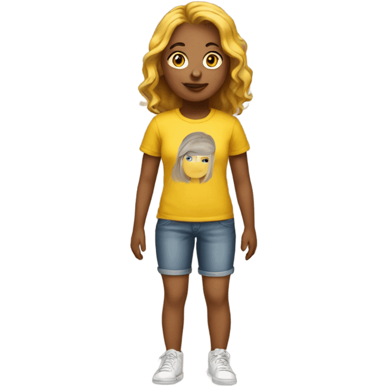 Girl in yellow t shirt  emoji