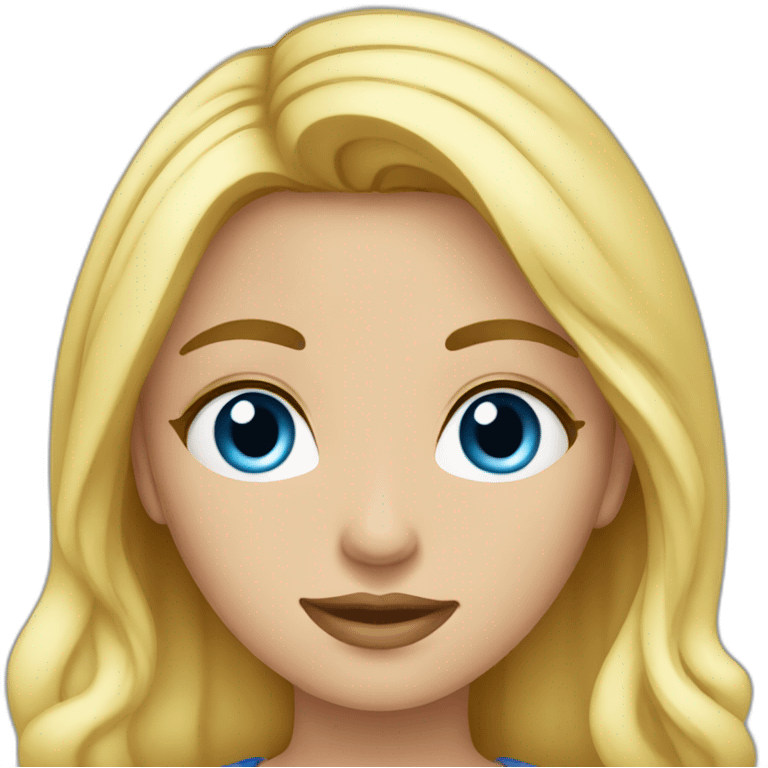 Fille avec du mascara bleu emoji