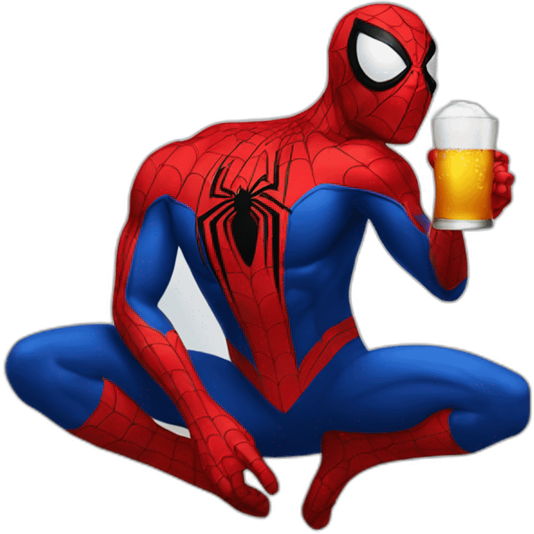 Spiderman drink beer emoji