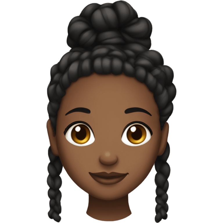 Pretty brown skin black girl with braids and lash clusters emoji