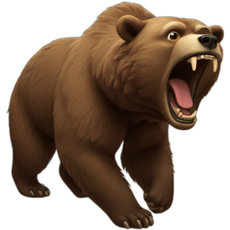 Roaring bear emoji