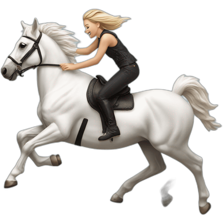 Britt dekker jumping on white horse emoji