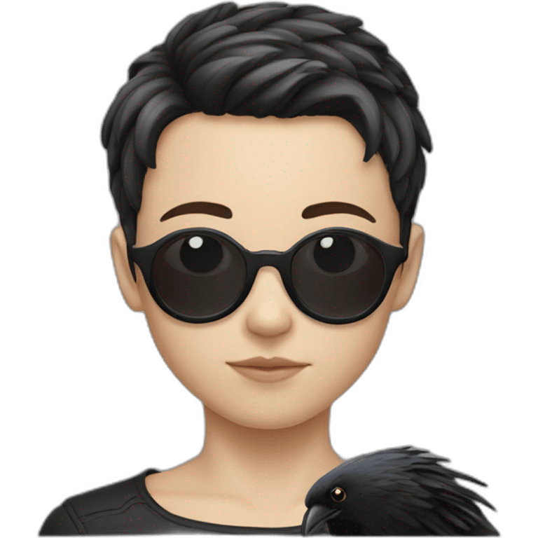 A white-skinned child with a raven haircut emoji