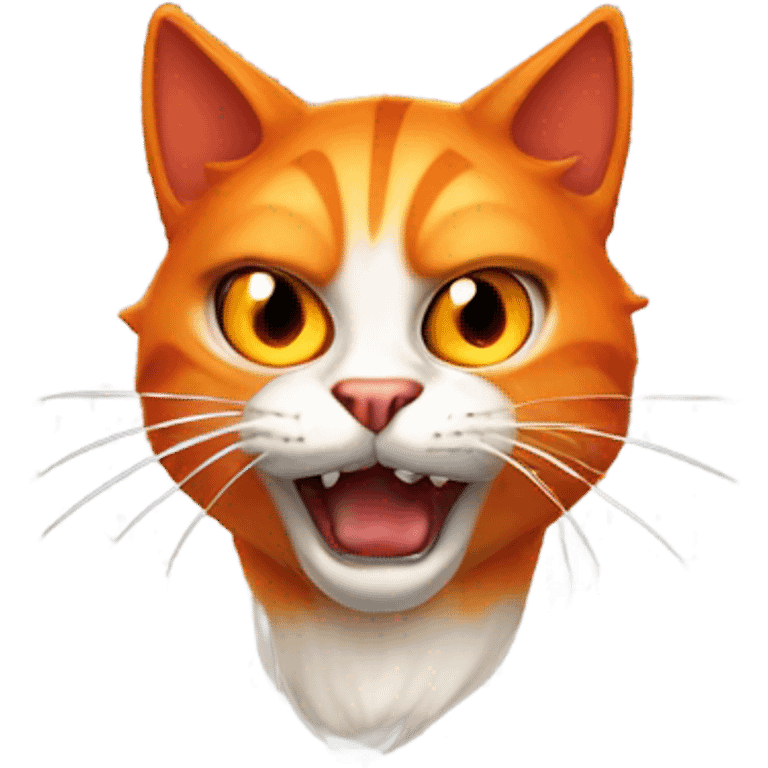 evil orange cat devil horns emoji