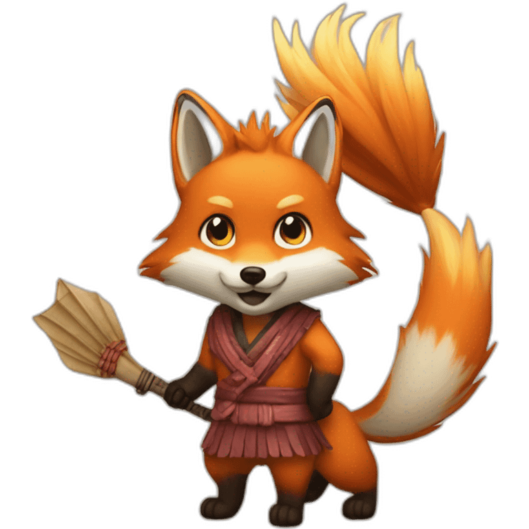 fox with fan of 9 tails emoji