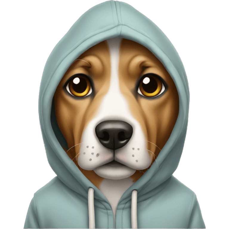 Dog wearing a hoodie  emoji