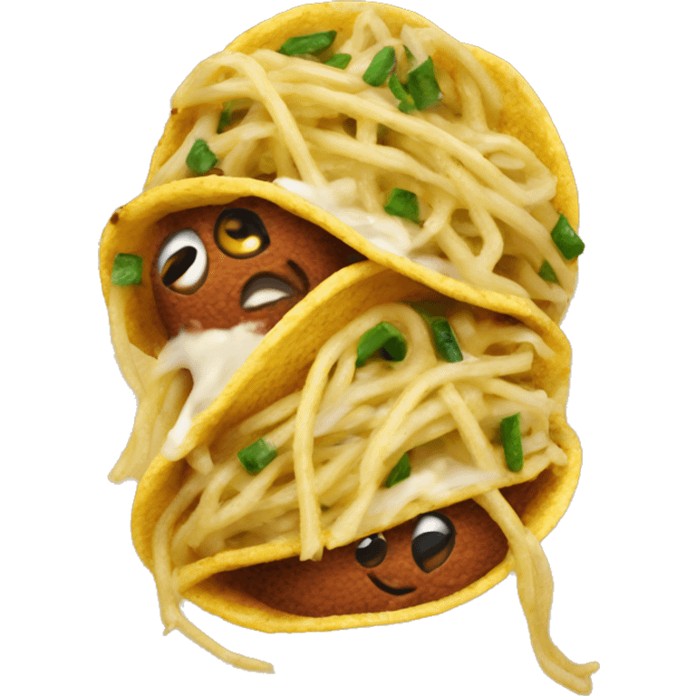 Spaghetti taco emoji