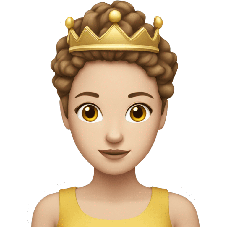 white girl with a crown and brown hair emoji