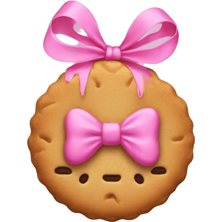 biscuit with a pink bow emoji