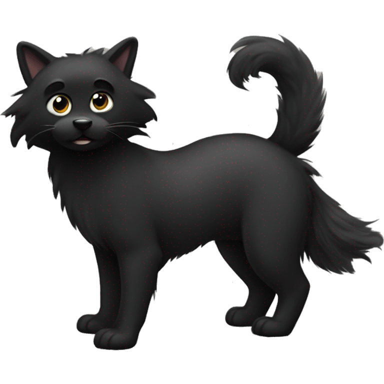 Black Furry Tail wiggeling emoji