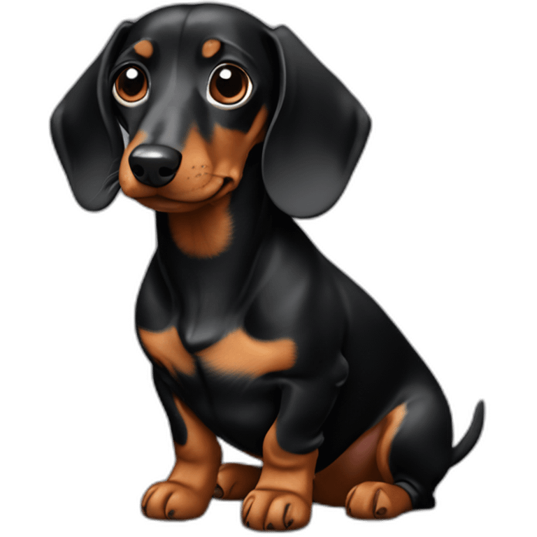 Dachshund negro atigrado emoji