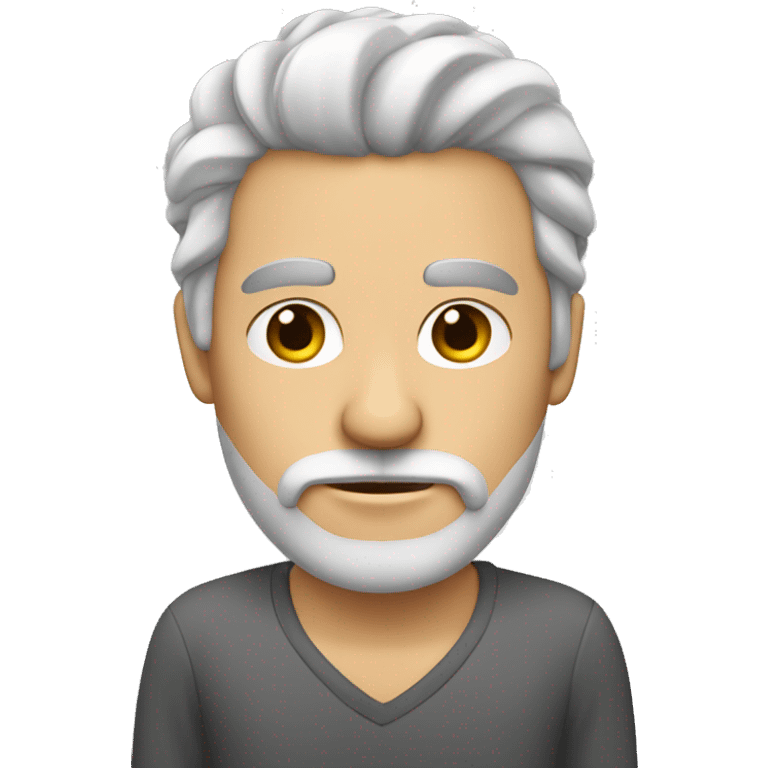 HOMBRE BLANCO PELO GRIS CON CHIVERA emoji