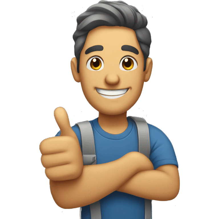 Man smiling and doing thumbs up emoji